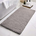 Bathroom Rugs 70x24, Ultra Thick Shaggy Soft Microfiber Absorbent Bath Rug, High Density Foam Latex Non Slip Backing, Machine Washable Bath Mats for Bathroom Floor & Sink, Grey