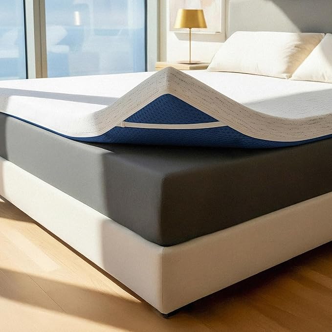 ViscoSoft 4 Inch Memory Foam Mattress Topper Short Queen - Select High Density Ventilated RV Mattress Pad - Removable Bamboo-Rayon Cover