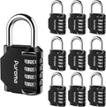 Puroma 10 Pack Combination Lock for Locker 4 Digit Outdoor Waterproof Padlock for School, Gym, Sports, Fence, Toolbox, Gate, Case, Outdoor, Hasp Storage, Cabinets (Black)