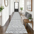 KUTA Long Hallway Runner Rug 2.6x14 Non-Slip Washable, Moroccan Vintage Beige Boho Kitchen Rugs Ultra Soft Distressed Geometric Floor Carpet Runners for Bedroom Laundry Stairway Entryway