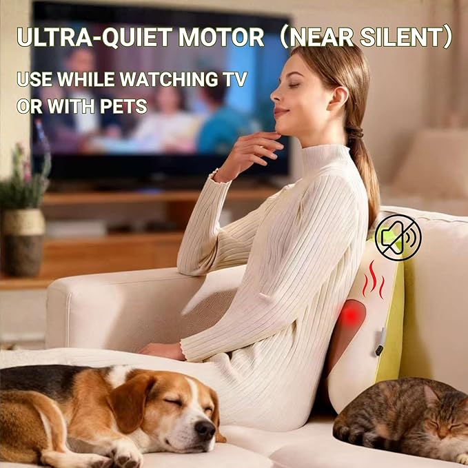 All-in-1 Red Light Shiatsu Body Massager Pillow— for Targeted Pain Relief, Knots, Aches, Muscle Soreness, Circulation& Tighter Skin, with Deep Kneading and Gentle Heat, Cordless and Gift-Ready