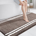 PURRUGS Bathroom Rug Non-Slip Machine Washable 30" x 60", Super Absorbent and Quick Dry Shaggy Microfiber Bath Mat, Extra Soft and Plush Bath Rug for Bathtub, Shower and Sink, Brown