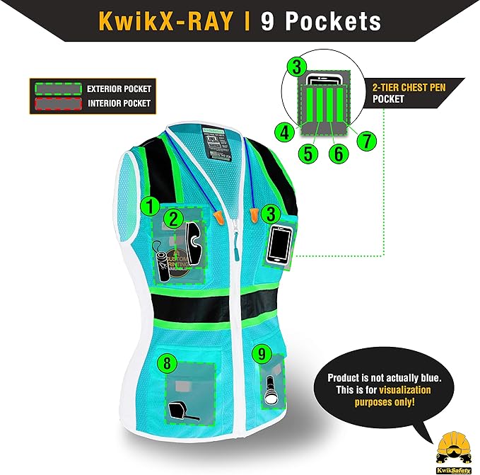 KwikSafety - Charlotte, NC - FIRST LADY Safety Vest for Women, High Visibility Reflective Strips, Meets ANSI & OSHA