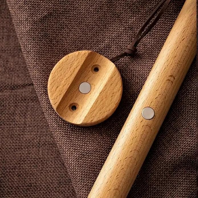 Kolbein 19.7" Long Wooden Shoehorn - Magnetic, Easy Wall Mount, Durable & Elegant Beechwood Design, Comfortable Shoe Wearing