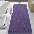 LOCHAS Luxury Bathroom Rug Shaggy Bath Mat 24 x 70 Inch, Washable Non Slip Bath Rugs for Bathroom Shower, Soft Plush Chenille Absorbent Carpets Mats, Dark Purple