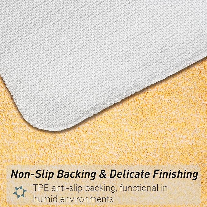 Luxury Quick Dry Non-Slip Bathroom Rugs【20'' x 30'' Chick Yellow】 Highly Absorbent Washable and Ultra Soft, Extra Thick Fluffy Bath Mats for Shower/Kitchen/Bathtub Floor