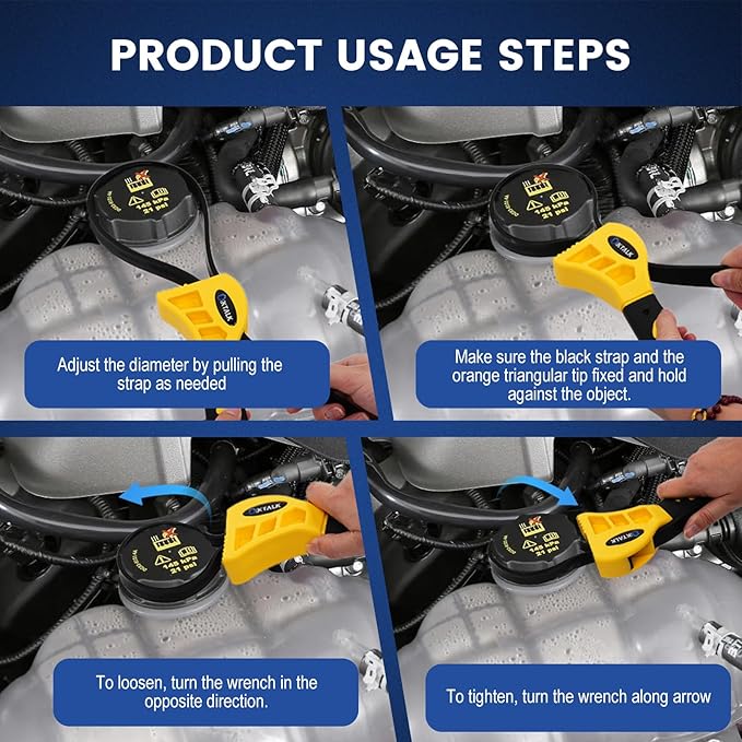 2-Pack Rubber Strap Wrench Set, 4" & 6" Oil Filter Wrench and Jar Opener for Plumbing, Water Filter, Sink Drain & Tub Drain Removal | Non-Slip Adjustable Universal Tool