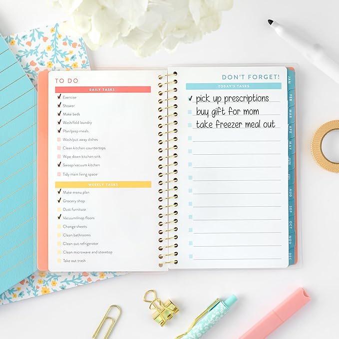 PPP Pocket Calendar 2026 (Pink Dot) | Weekly Checklists | Monthly Calendar Layout | Personal Goals | Notes Pages | Poly Laminated Cover | Twin Ring Coil Binding | Pocket-Sized 4x6.5" | Planner