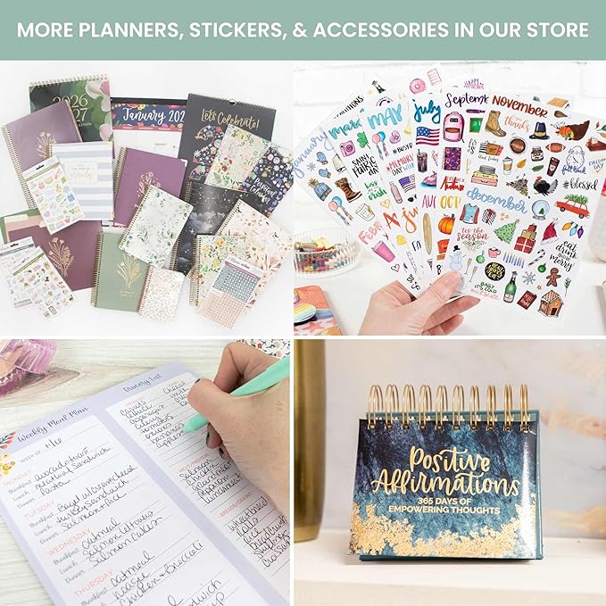 bloom daily planners 2026 Planner (January - December) Calendar Year Organizer - 5.5” x 8.25” - Weekly & Monthly Agenda Book with Stickers & Bookmark - Tan Leopard