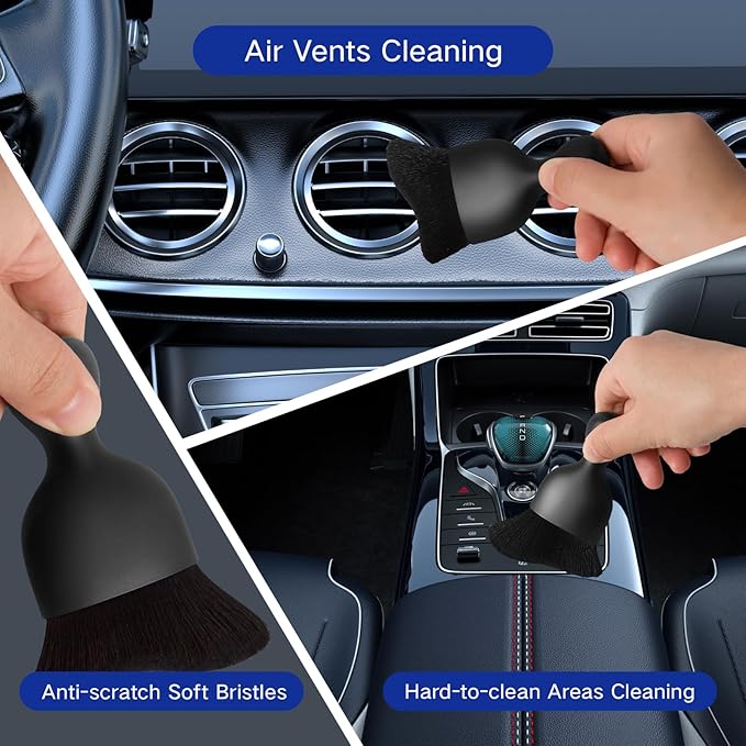 34Pcs Car Detailing Kit, Car Detailing Brush Set, Car Wash Cleaning Kit, Car Detailing Brushes, Professional Car Care Kit for Interior Exterior Wheels, Blue