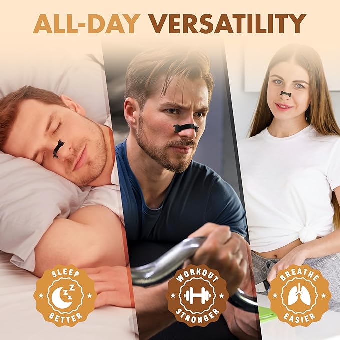 Sports Medica Nasal Strips for Snoring, Snoring Solution Nose Strips for Breathing Support, Comfortable Strong-Adhesive Tape for Better Sleep and Night Time Relief, 30 Count