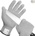 Schwer 2 Pairs ANSI A9 Cut Resistant Gloves, Food Grade Reliable Cutting Gloves, Mandoline Gloves for Kitchen Meat Cutting, Oyster Shucking, Fish Fillet Processing, Non-PFAS, PR1501-G, XL
