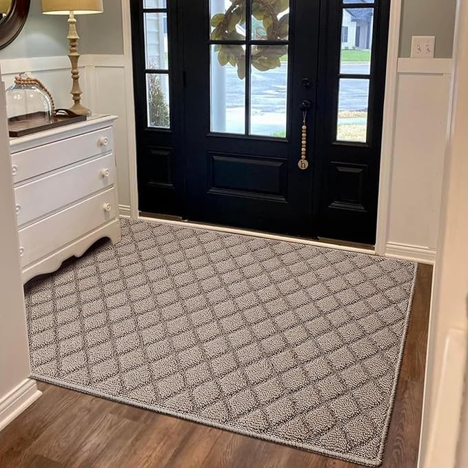 Azadx 4'x6' Front Entryway Door Mat Non Slip Indoor Door mats Washable Entry Mats Welcome Doormat Dirt Trapper for House Entry Low Profile Doormat Indoor Entrance Mat