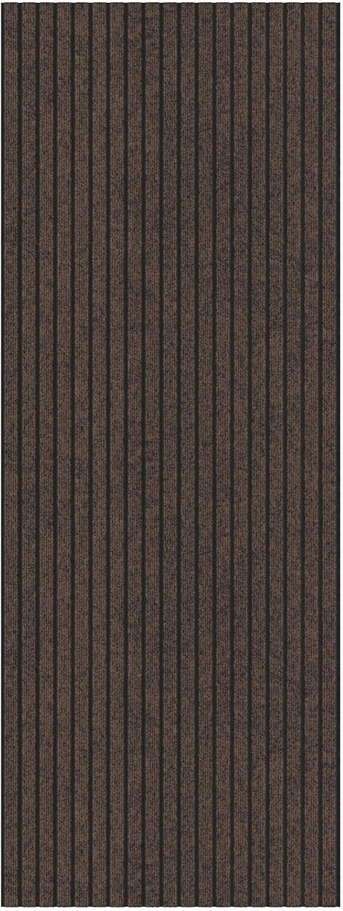 Ottomanson 2'7" x 53' Hallway Runner with Scraper Pile - Extra Durable Non-Slip Rug Mat for Indoor & Outdoor Use - Ideal for Kitchen, Entryway & Garage - High-Traffic Carpet, Brown