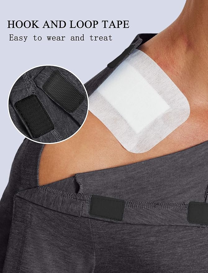 Deyeek Shoulder Post Surgery Recovery Shirts for Men Full Tear Away Short Sleeve T Shirt Adaptive Chemo Clothing