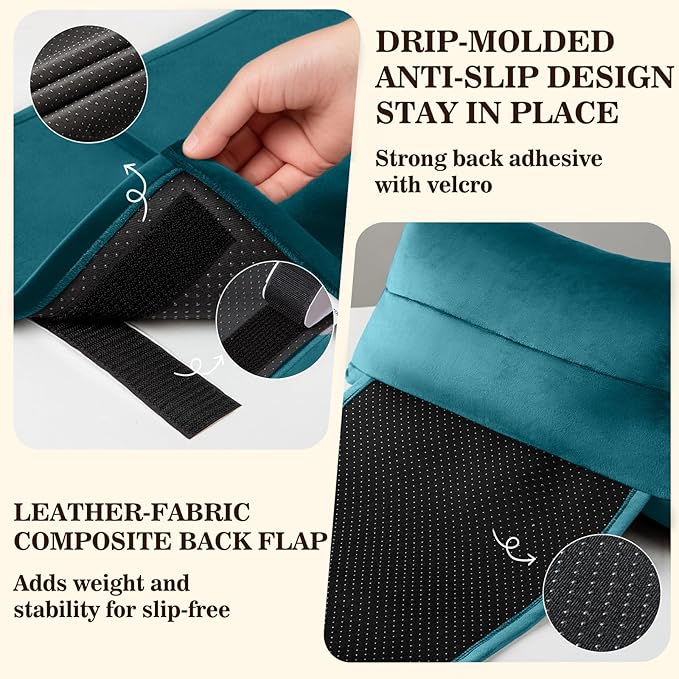 Recliner Headrest Pillow, Adjustable Neck & Head Support Pillow, Soft Velvet Non-Slip Headrest for Recliner, Couch, Chair, Sofa