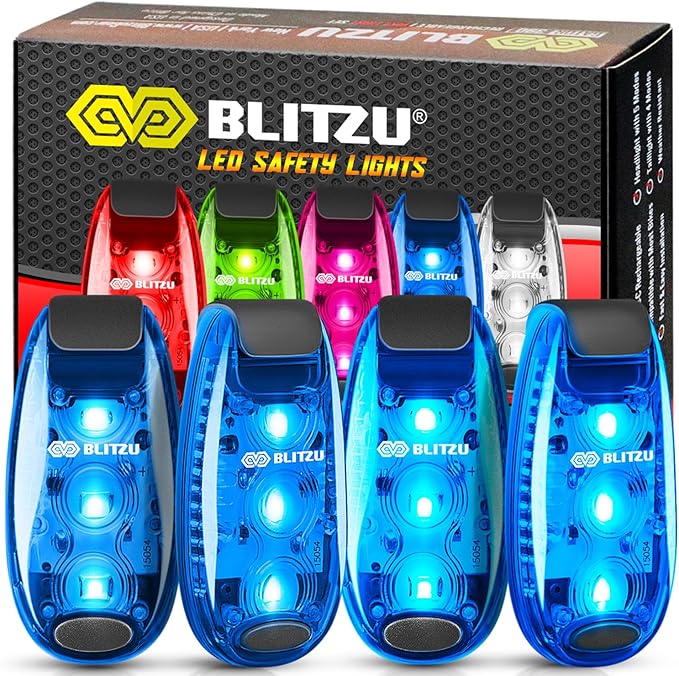 4 Pack LED Safety Light, Clip on Reflective Gear Lights for Walking at Night, Running, Jogging, High Visibility Strobe Light Accessories for Runners, Kids, Hiking, Kayak, Cycling, Camping, Boat