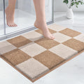 PURRUGS Bathroom Rug Non-Slip Machine Washable 24" x 36", Super Absorbent and Quick-Dry Bath Mat, Extra Soft and Plush Bath Rug for Shower, Bathtub and Sink, Beige & Grayish Brown