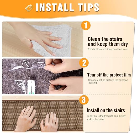 Deerly Comfortable Stair Landing Carpet Non Slip Breathable Linen Rug for Wooden Steps Peel and Stick Landing Mat Covers Indoor Absorbent with Self-Adhesive Backing 30"X30" Brown