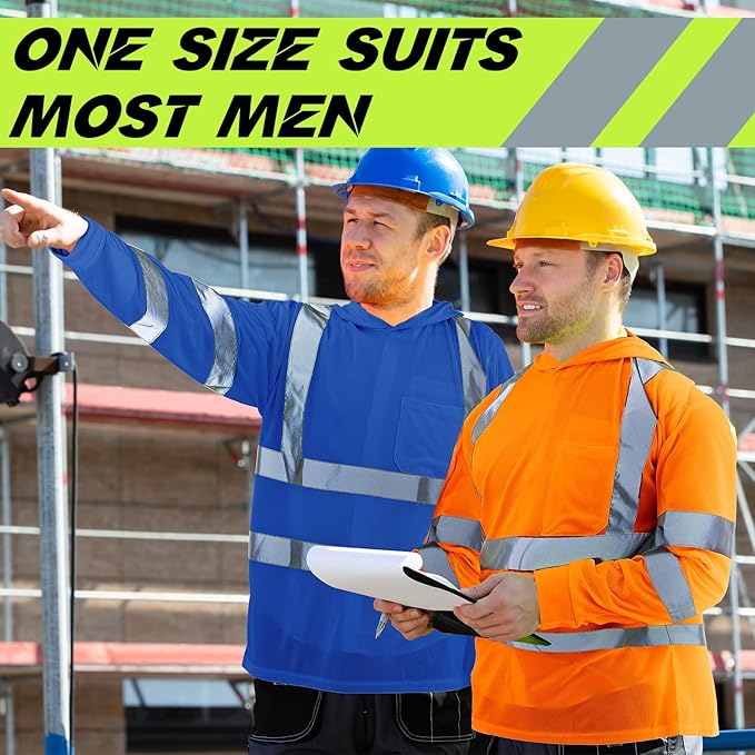 Amylove 4 Pcs Reflective Safety T Shirt High Visibility Work Shirts Sun Protection Construction