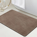 Ultra Thin Bath Mat, Upgrade Backing Non Slip Thin Bath Mats Fit Under Door, Quick Dry Ultra Absorbent Bathroom Rugs, Machine Washable Bath Rugs for Bathroom, Bathtub & Kitchen, Brown/Marble/32"x20"