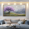 FUHAIHUA Wood Framed Canvas Wall Art For Living Room Large Wall Decor For Office Bedroom Decorations Purple Tree Pictures Farmhouse Painting Artwork Room Wall Mural Aesthetic Home Decor 30x60 In