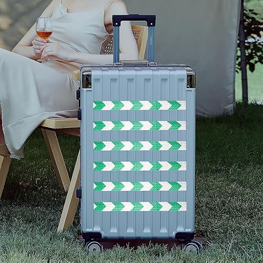 Reflective Tape Green and White 4 inch X 10 feet, Outdoor Waterproof Hazard Conspicuity Warning Industrial Marking Tape