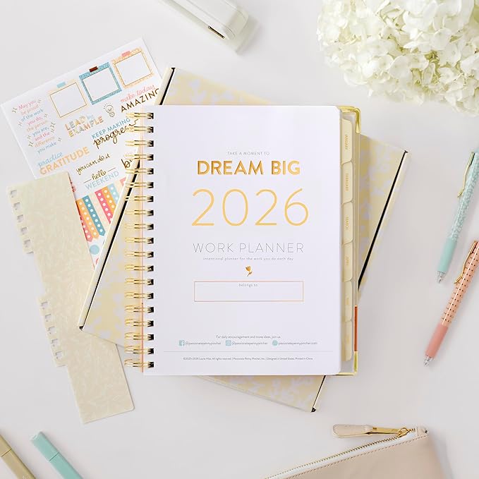 PPP Work Planner 2026 | 12-Month Weekly Calendar (Start Monday) | Vertical Weekly Layout | Monthly Review Pages | Budgeting & Goal Tracker Pages | Customizable Checklists for Routines & Daily Goals