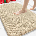 Arotive Bathroom Rugs 30x20, Extra Soft Absorbent Shaggy Chenille Bath Rugs, Machine Washable Rubber Backing Non-Slip Bath Mats for Bathroom Floor Tub and Shower, Home Decor Accessories, Beige