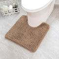 MIULEE Microfiber Toilet Bath Mat U-Shaped Contour Shaggy Bathroom Rugs Non Slip Extra Thick Soft Bath Rug Absorbent Water for Bathroom Commode Machine Washable(20x20 Inch, Light Brown)