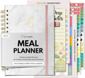 Life & Apples Meal Planner with Grocery List – Undated Weekly Menu & Meal Prep Notebook for Women & Men, Healthy Eating & Weight Loss Planner, 52-Week Spiral Bound Journal, Marble