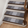 OLANLY Stair Treads Non Slip 4PCS, 8" x 30" Indoor Stair Runners for Wooden Steps, Edging Stair Rugs with Reusable Peel and Stick Adhesive for Kids Elders and Pets, Grey