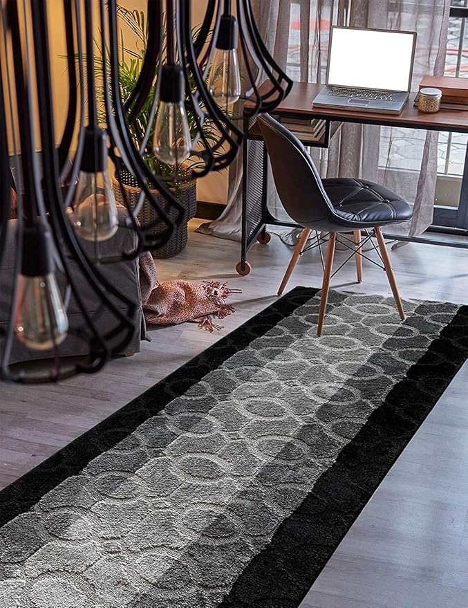 Custom Size Hallway Runner Rug Grey Color 31 inch Wide Select Your Length Non-Slip (Skid Resistance) Rubber Backing 2 feet x 31 inch
