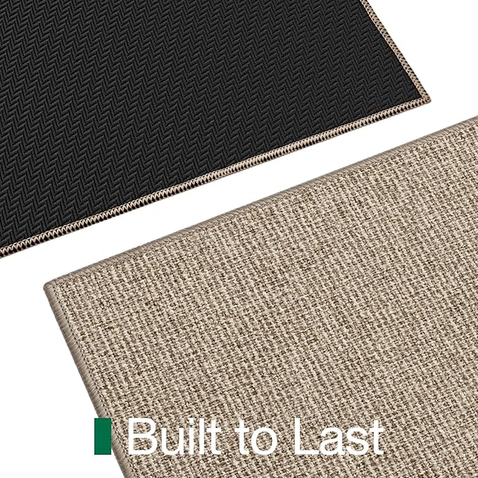LUMI Indoor Door Mat 32"x47", Ultra Thin Low Profile Non-Slip Doormat for Home Entrance, Absorbent & Stain-Resistant Welcome Mats, Washable Entryway Mat for Front Door, Patio, Porch, Khaki