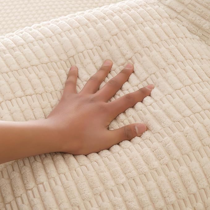 Reading Pillow for Sitting in Bed, Large Backrest Reading Pillow with Arm Rest,Back-Rest Support Cushion for Sit Up on Couch, Sofa, and Floor, Dorm Essentials (Cream Corduroy, Standard(17"))