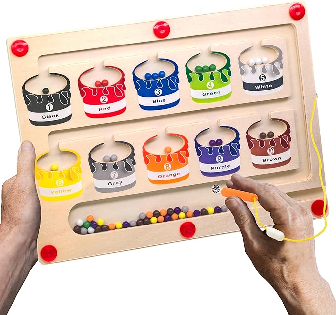 Memory Games for Seniors with Dementia, Dementia Products for Elderly, Magnetic Color & Number Alzheimers Toy for Parkinson Patients, Easy Sorting Activity Matching Cognitive Board Gadget Gift