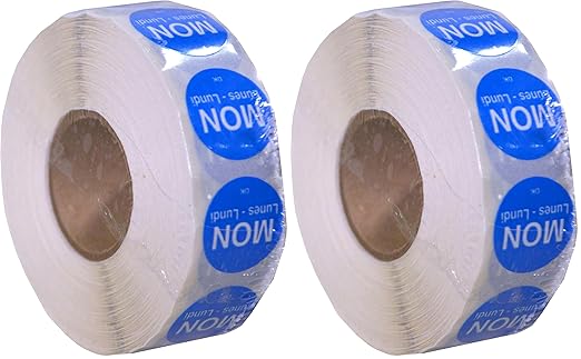 DayMark Safety Systems-IT1143921 Day of The Week 3/4" Circle Permanent Label, MON (Roll of 1,000) (Pack of 2)