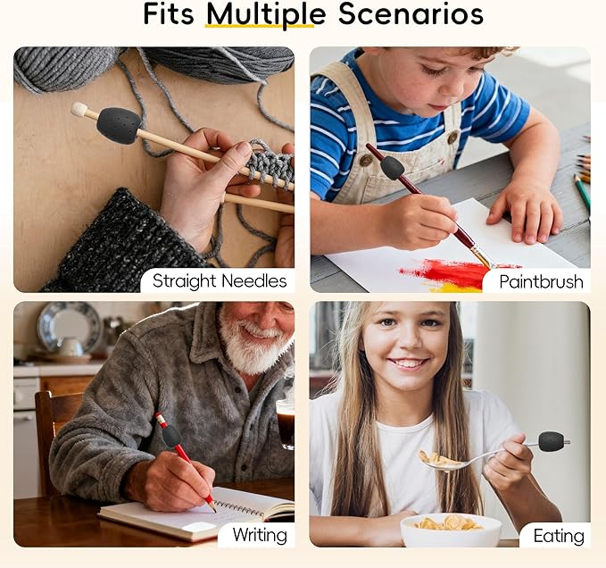 ELETIUO 6-Pack Weighted Pencil Grips,0.6oz Silicone Handwriting Aid for Kids&Adults, Special Needs & Artists. Improves Penmanship & Fine Motor Skills for Autism,ADHD,Tremors, Dyspraxia & Therapy,Black
