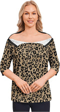 Deyeek Post Shoulder Surgery Shirt for Women Chemo Tear Away Shirt Snap Button 3/4 Sleeve Recovery Adaptive Clothing