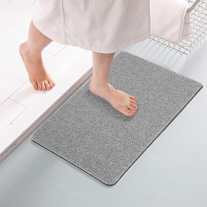 Joyhalo Shower Mat Bathtub Mat Non Slip, Bathmats Non Slip, Quick Drying Foot Scrubber Loofah Mats for Shower, Tub, Bathroom, Home, 30x17inch, Grey