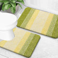 OLANLY Bathroom Rug Set 2 Piece, Soft Absorbent Microfiber Bath Mats and U-Shaped Contour Toilet Rug, Non-Slip, Machine Wash Dry, Plush Shaggy Bath Mats for Bathroom (30"x20"+24"x20", Olive Green)