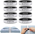 8 Pcs Bed Sheet Organizer Bands with Hook and Loop Adjustable Sheet Organizers and Storage Label Bands for Linen Closet-Elastic Bedding Sheet Keeper Straps for Bedsheet Sets (Mix 8PCs)