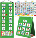 Visual Schedule for Kids with Autism Chore Chart for Kids Daily Routine Chart Autism Learning Materials Toddler Planning Board Visual Schedule for Classroom, Home with 124 Cards (Green)
