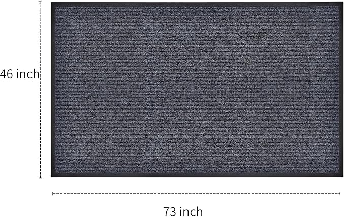 2 Pack 73"x46" Brush Step Entrance Mat - Indoor Outdoor Carpet Doormat with Deep Scraper & Rubber Border, for Dry Indoor/Outdoor Use at Door, Patio, Garage, Kitchen, Laundry Room