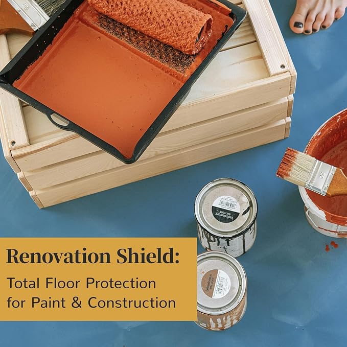40" x 168' Temporary Floor Protection for Construction & Renovation, Temporary Covering to Shield Hardwood, Tile, Hard Surfaces, Coverage of 560 sqft (Blue)