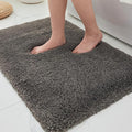ILANGO Dark Gray Bathroom Rugs 30" × 20" Non Slip & Super Absorbent Extra Thick Soft, Washable Bath Mat for Floor, Microfiber Plush Shaggy Bath Rug with Rubber for Bathtub Shower Room Sink