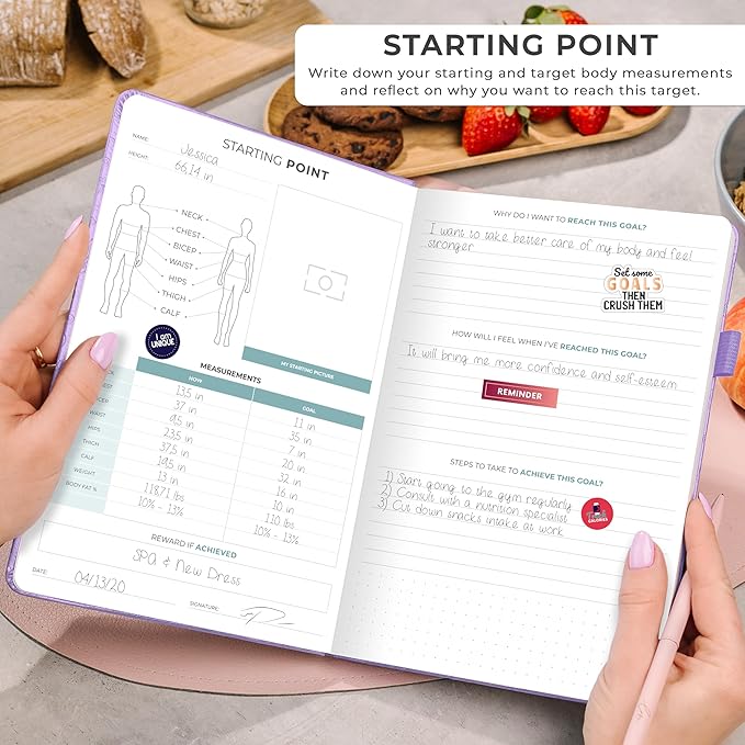 Clever Fox Weekly Meal Planner - Weekly & Daily Meal Prep Journal with Shopping and Grocery Lists for Menu Planning, Healthy Diet & Weight Loss Tracking, Lasts 1 Year, Undated, A5 - Lavender