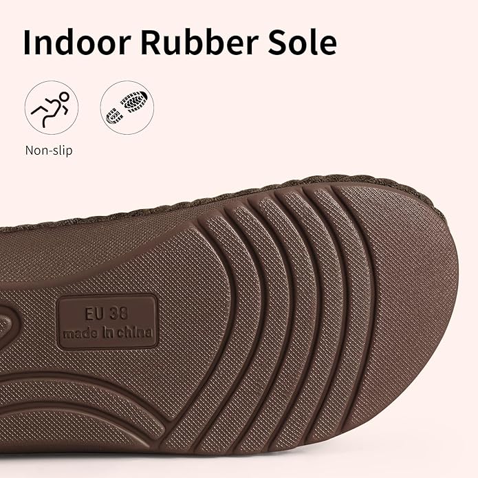 Litfun Orthopedic House Slippers for Women Adjustable Arch Support Indoor Slippers Open Toe Corduroy Bedroom Shoes