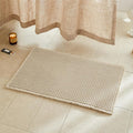 Pale Beige Bathroom Rug, Waffle Bath Mat Non Slip Washable Super Absorbent Quick Dry Boho Farmhouse Bathroom Decor, 30''x20'' / 1'8" x 2'6" Pale Beige