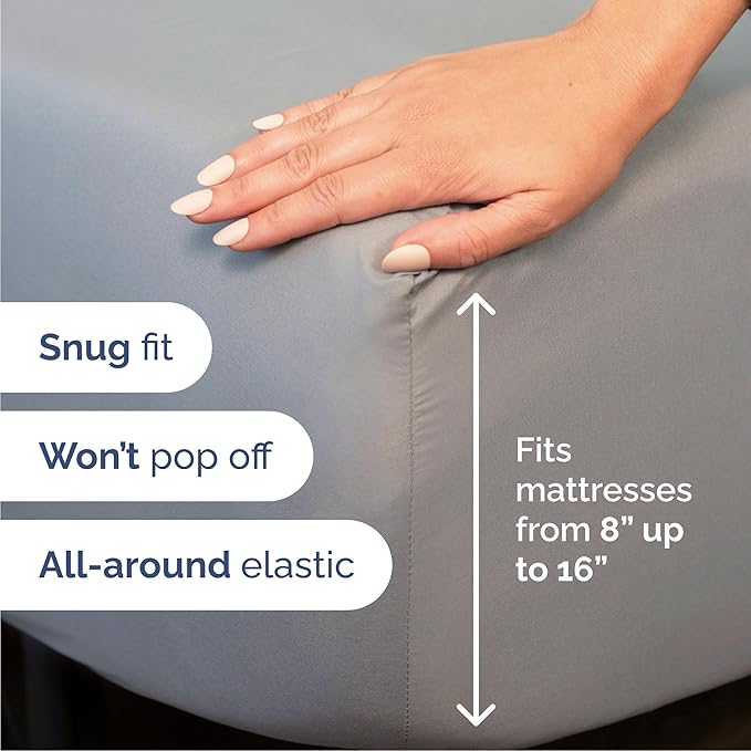 Cal King 6 Piece Sheet Set - Cooling and Breathable Bed Sheets - Hotel Luxury Bed Sheets for Women, Men, Kids and Teens - Deep Pockets - Easy Fit - Soft and Wrinkle Free - Cal King Steel Blue Sheets